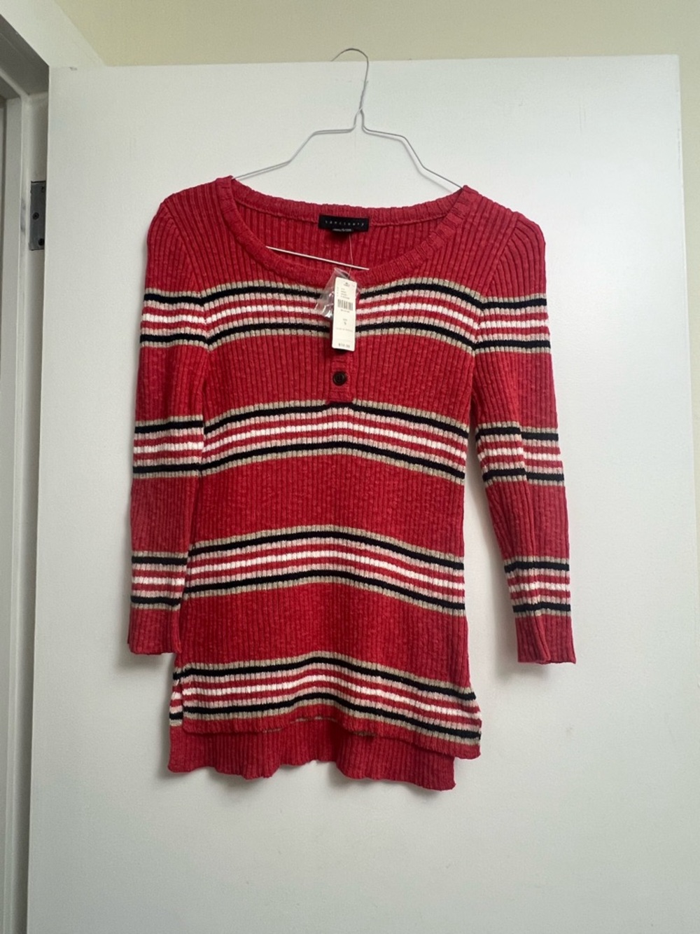 Sanctuary Red Striped Knitted Tee